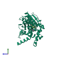 PDB entry 5xoh coloured by chain, side view.