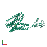 PDB entry 5xpd coloured by chain, front view.
