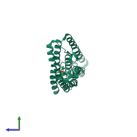 PDB entry 5xpd coloured by chain, side view.