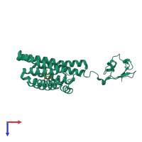 PDB entry 5xpd coloured by chain, top view.