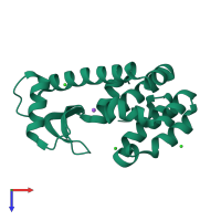 PDB entry 5xpe coloured by chain, top view.