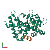 PDB entry 5xpo coloured by chain, front view.