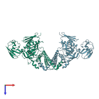 PDB entry 5xq1 coloured by chain, top view.