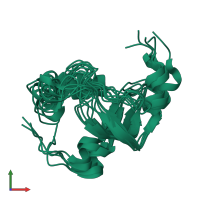 PDB entry 5xq5 coloured by chain, ensemble of 5 models, front view.