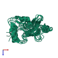 PDB entry 5xq5 coloured by chain, ensemble of 5 models, top view.