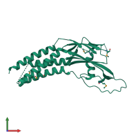 PDB entry 5xqh coloured by chain, front view.