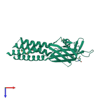 PDB entry 5xqh coloured by chain, top view.