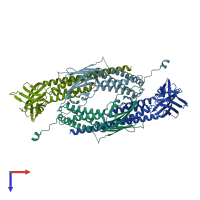 PDB entry 5xqi coloured by chain, top view.
