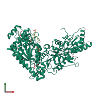 PDB entry 5xqk coloured by chain, front view.