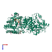 PDB 5xqk coloured by chain and viewed from the top.
