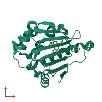 PDB entry 5xrd coloured by chain, front view.