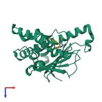 PDB entry 5xrd coloured by chain, top view.