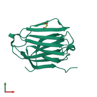 PDB entry 5xrg coloured by chain, front view.