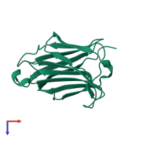 PDB entry 5xrh coloured by chain, top view.