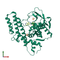 PDB entry 5xsr coloured by chain, front view.