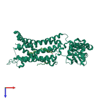 PDB entry 5xsz coloured by chain, top view.
