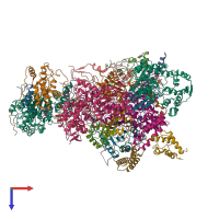 PDB entry 5xtb coloured by chain, top view.