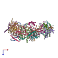 PDB entry 5xtc coloured by chain, top view.