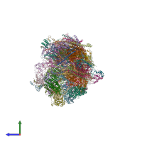 PDB entry 5xth coloured by chain, side view.