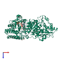 PDB entry 5xu2 coloured by chain, top view.