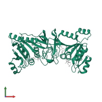 2,5-diamino-6-ribosylamino-4(3H)-pyrimidinone 5'-phosphate reductase in PDB entry 5xux, assembly 1, front view.