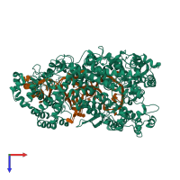 PDB entry 5xwy coloured by chain, top view.