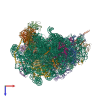 PDB entry 5xxb coloured by chain, top view.