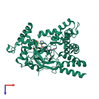 PDB entry 5xxd coloured by chain, top view.