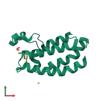 PDB entry 5xxh coloured by chain, front view.