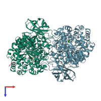 PDB entry 5xxm coloured by chain, top view.