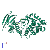 PDB entry 5xyy coloured by chain, top view.