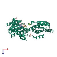 PDB entry 5xz8 coloured by chain, top view.