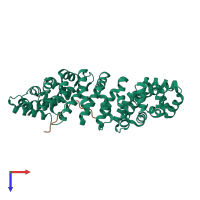 PDB entry 5xzx coloured by chain, top view.