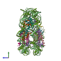 PDB entry 5y0d coloured by chain, side view.