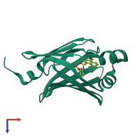 PDB entry 5y0f coloured by chain, top view.