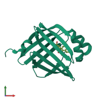 PDB entry 5y0g coloured by chain, front view.