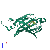 PDB entry 5y0x coloured by chain, top view.