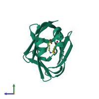 PDB entry 5y13 coloured by chain, side view.