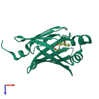 PDB entry 5y13 coloured by chain, top view.