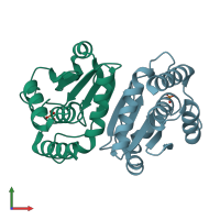 PDB entry 5y15 coloured by chain, front view.
