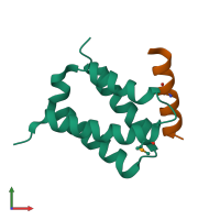 PDB entry 5y18 coloured by chain, front view.