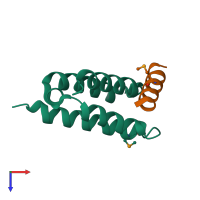 PDB entry 5y18 coloured by chain, top view.