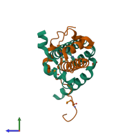 PDB entry 5y27 coloured by chain, side view.