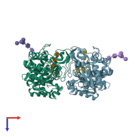 PDB entry 5y2c coloured by chain, top view.