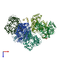 PDB entry 5y3d coloured by chain, top view.