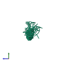 PDB entry 5y3u coloured by chain, ensemble of 20 models, side view.