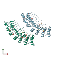 PDB entry 5y4e coloured by chain, front view.
