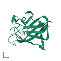 PDB entry 5y4m coloured by chain, front view.