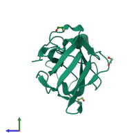 PDB entry 5y4m coloured by chain, side view.