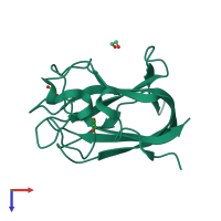 PDB entry 5y4m coloured by chain, top view.